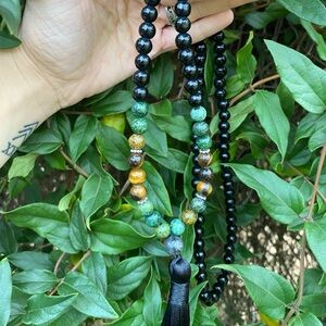 Bohemian Beaded Long Necklace with fringe and multi colored beads boutique  New